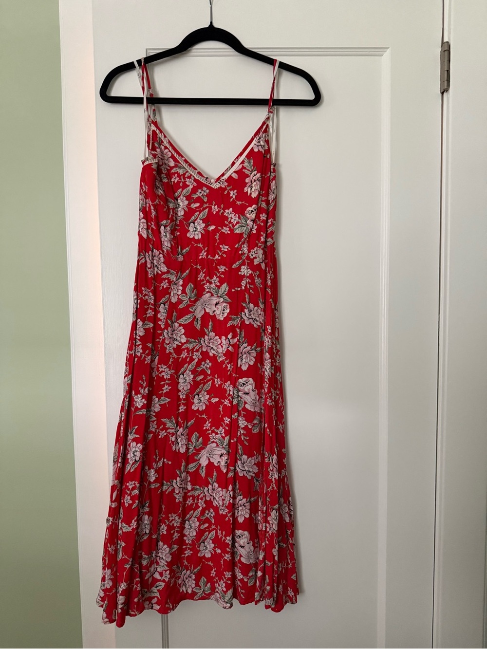 Lulu's Red Floral Slip Maxi Dress